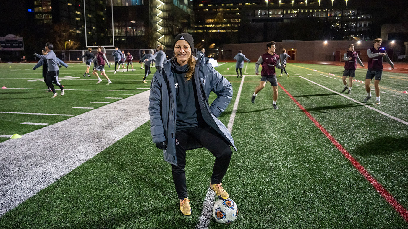   
																Soccer coach makes history as she leads men’s team to NCAA Final Four 
															 