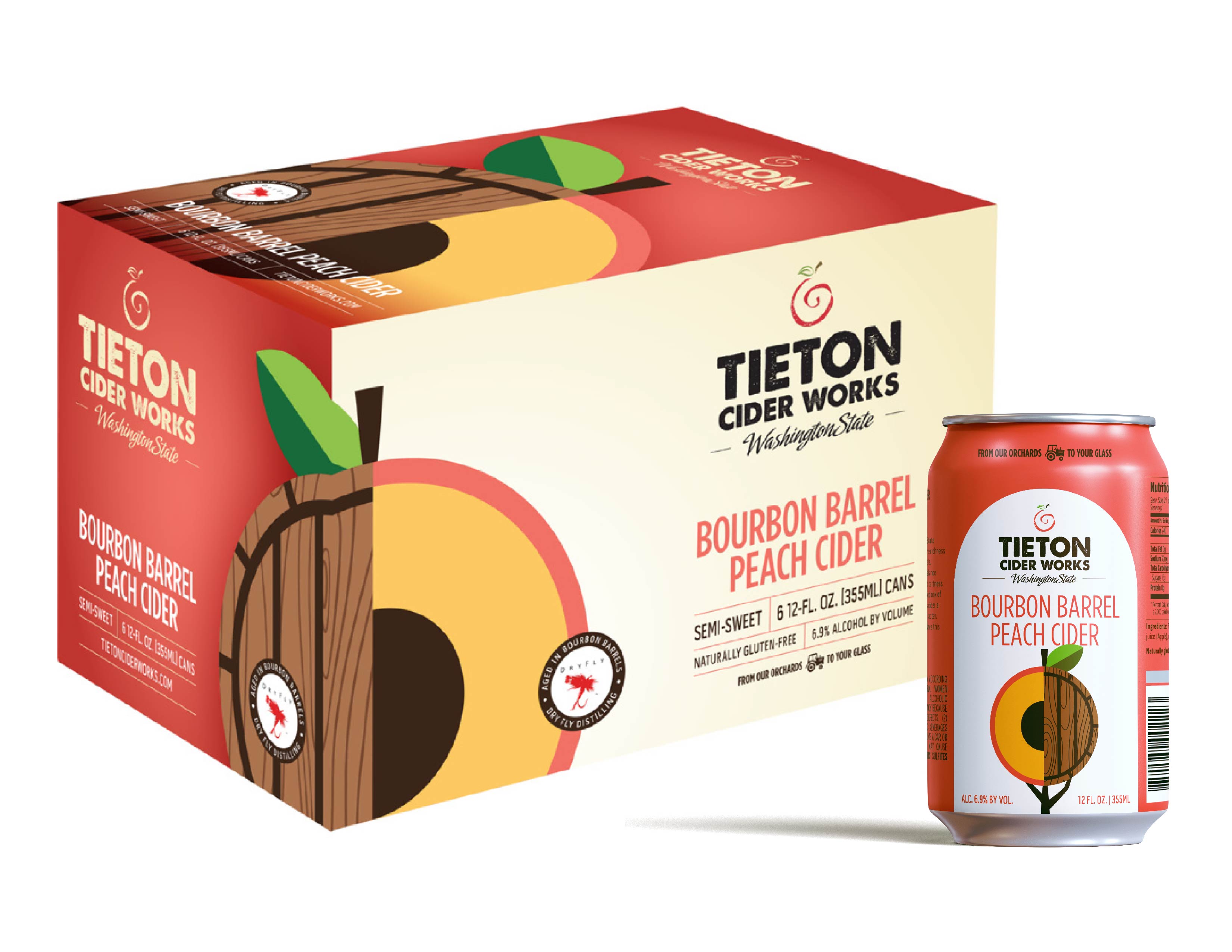  Tieton Cider Works, Dry Fly Distilling Collaborate on Bourbon Barrel Peach Cider 