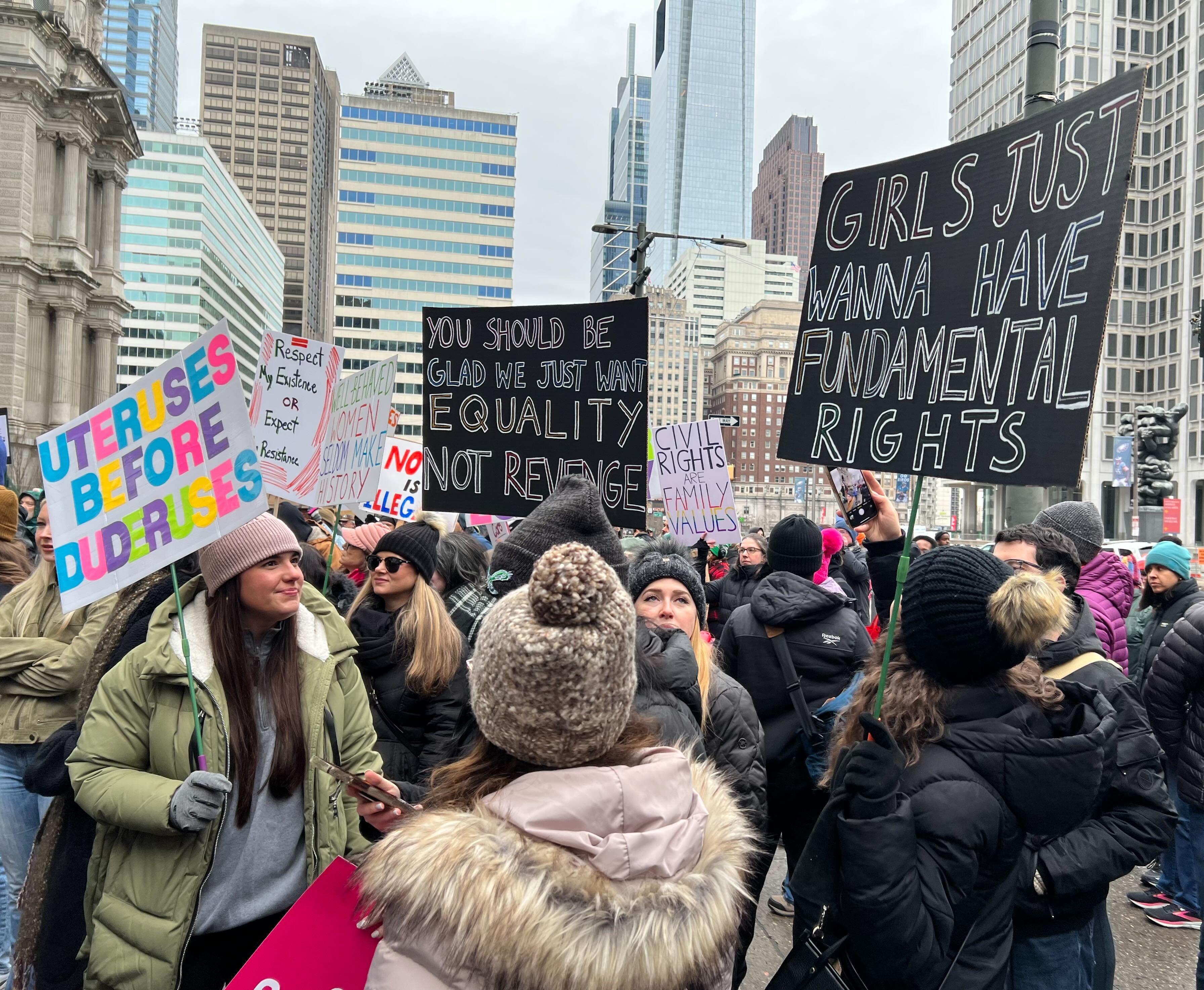  Protestors gather outside Philadelphia City Hall to demonstrate against Trump, GOP policies 