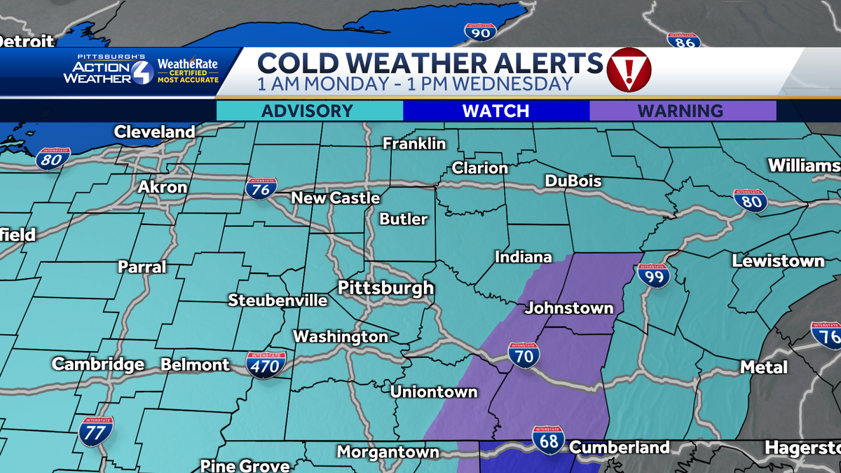  Snow showers today, extreme cold this week for Pittsburgh 