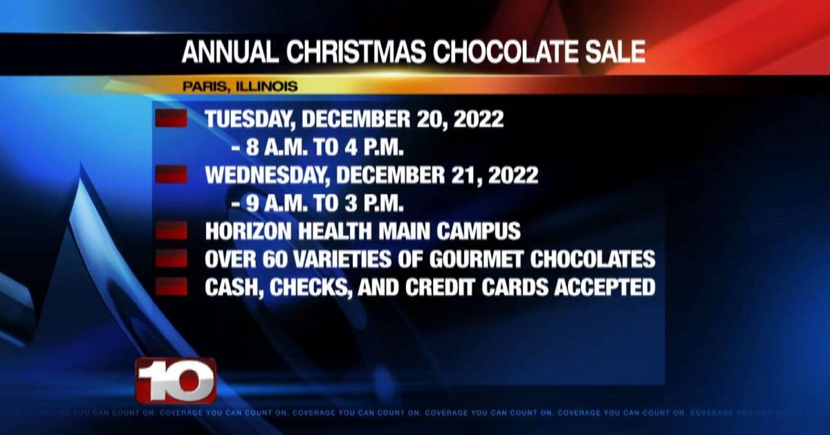  A Christmas chocolate sale is coming to Paris, Illinois 