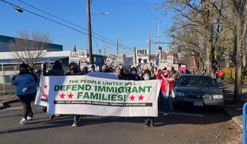  Groups rally, march against Trump at Revolution Hall 