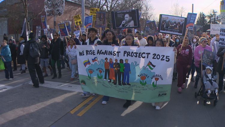  Seattle march unites thousands against Project 2025 at MLK rally 