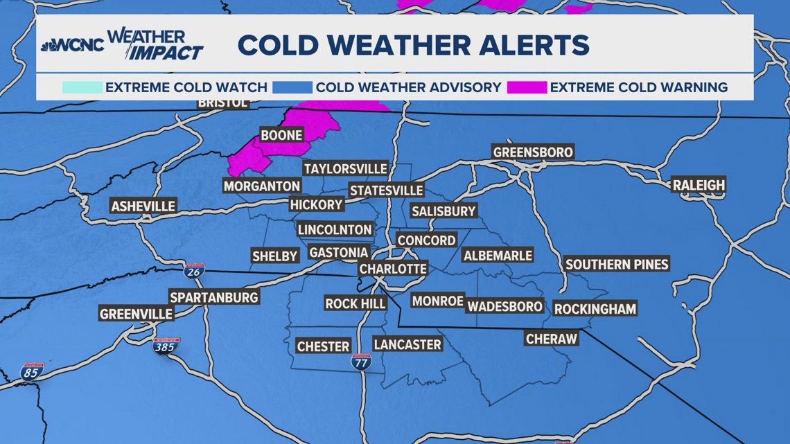  Charlotte snow accumulation drops, bitter cold is real story 
