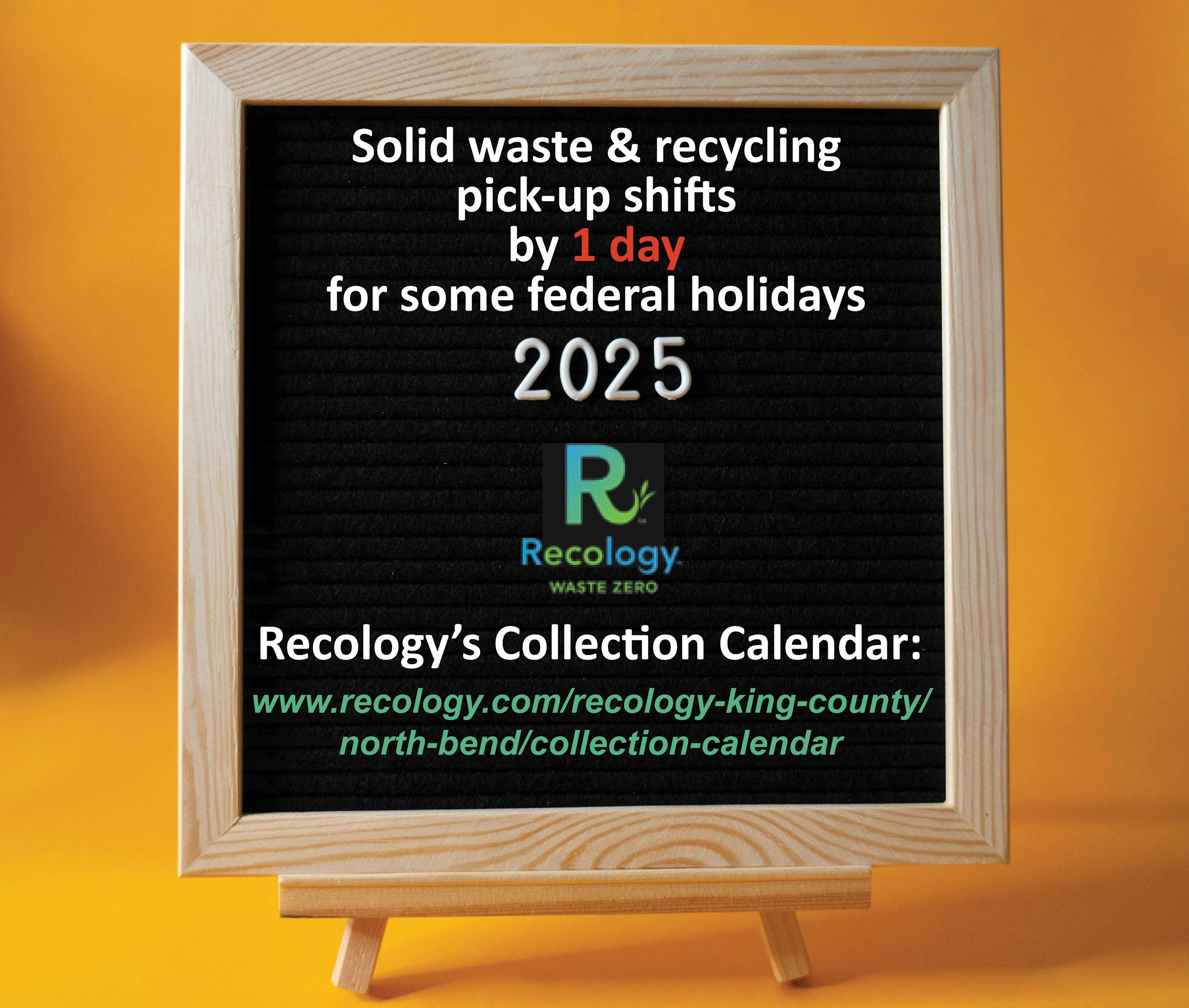  Recology King County’s annual service closures during holidays 