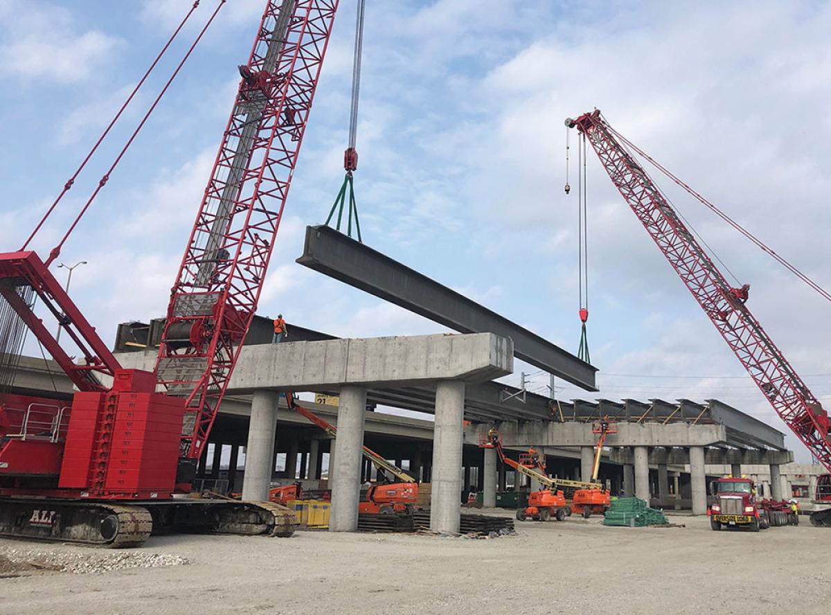  Crews Install Largest Concrete Beams Manufactured in Midwest : CEG 