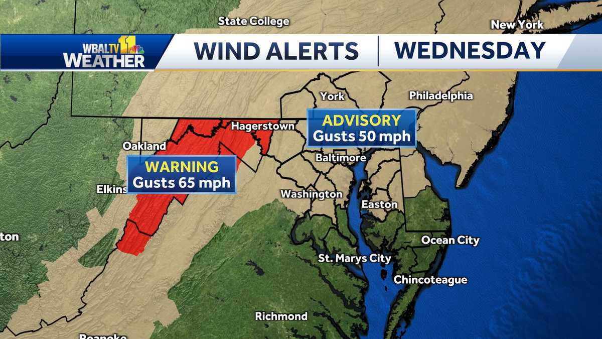   
																Impact Weather as Wind Advisory in effect for Maryland 
															 