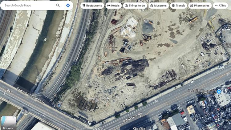  What we can VERIFY about Google Maps satellite images featuring the word HELP 