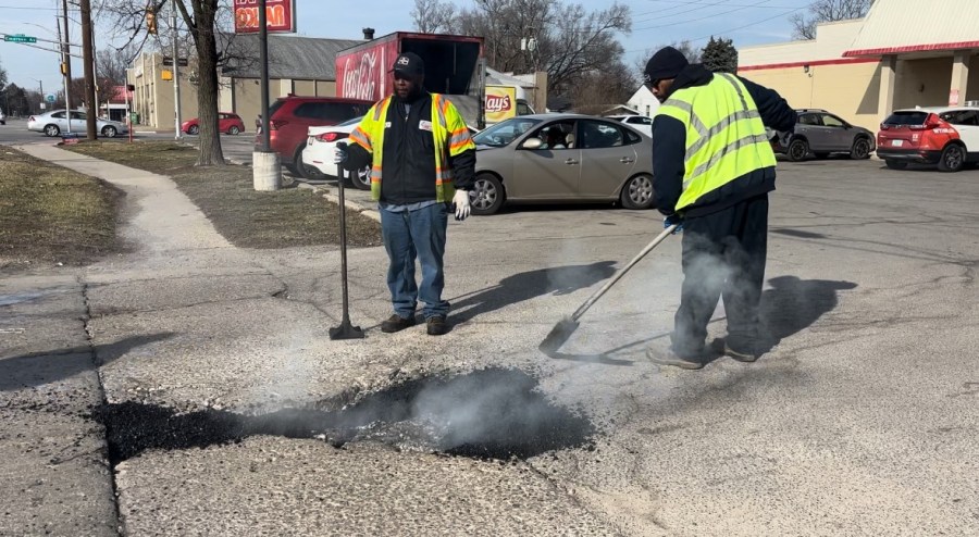  DPW crews get early jump on potholes thanks to unseasonably warm weather 