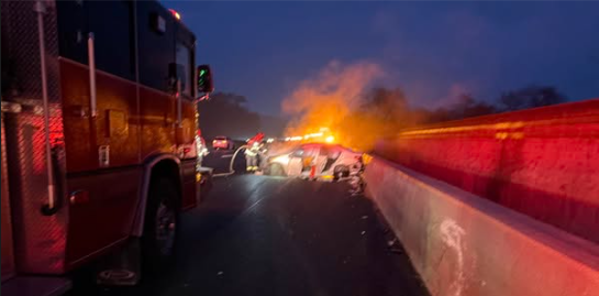  Significant traffic delays due to crash and vehicle fire on I-80 