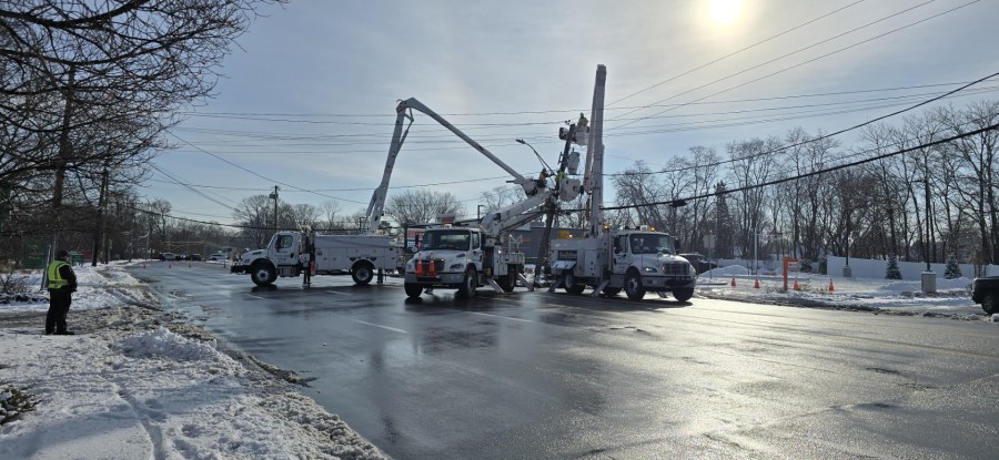  Warwick road closed after plow truck knocks down pole 