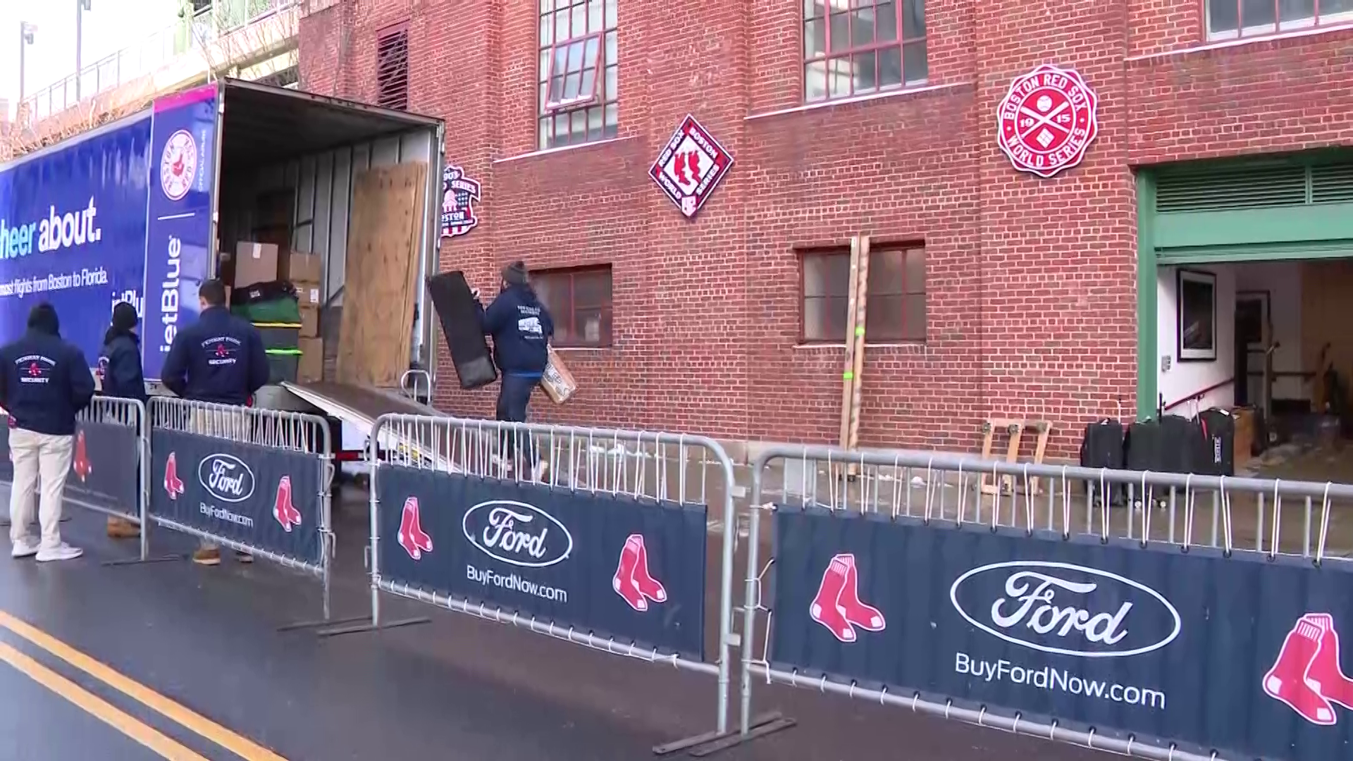  Red Sox equipment truck heading to club's spring training home in Fort Myers, Florida 