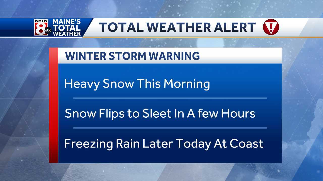  Another snow, freezing rain threat this evening in Maine 