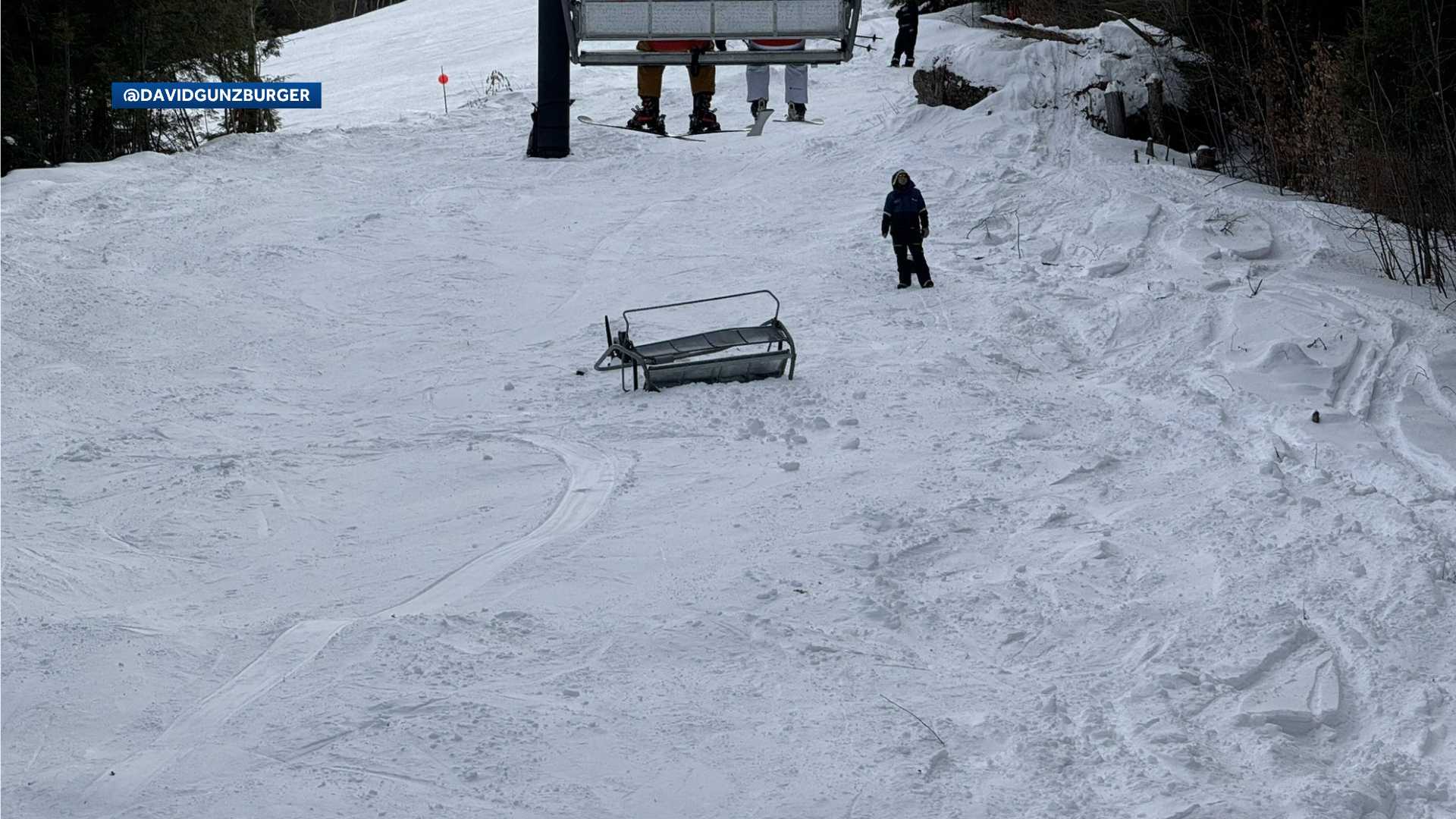  Chair falls off ski lift at Attitash Mountain in New Hampshire 