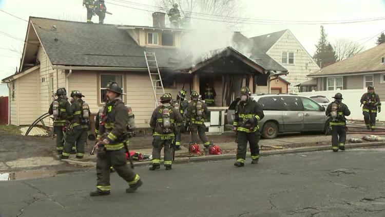  Firefighters battle house fire near Audubon Elementary School 