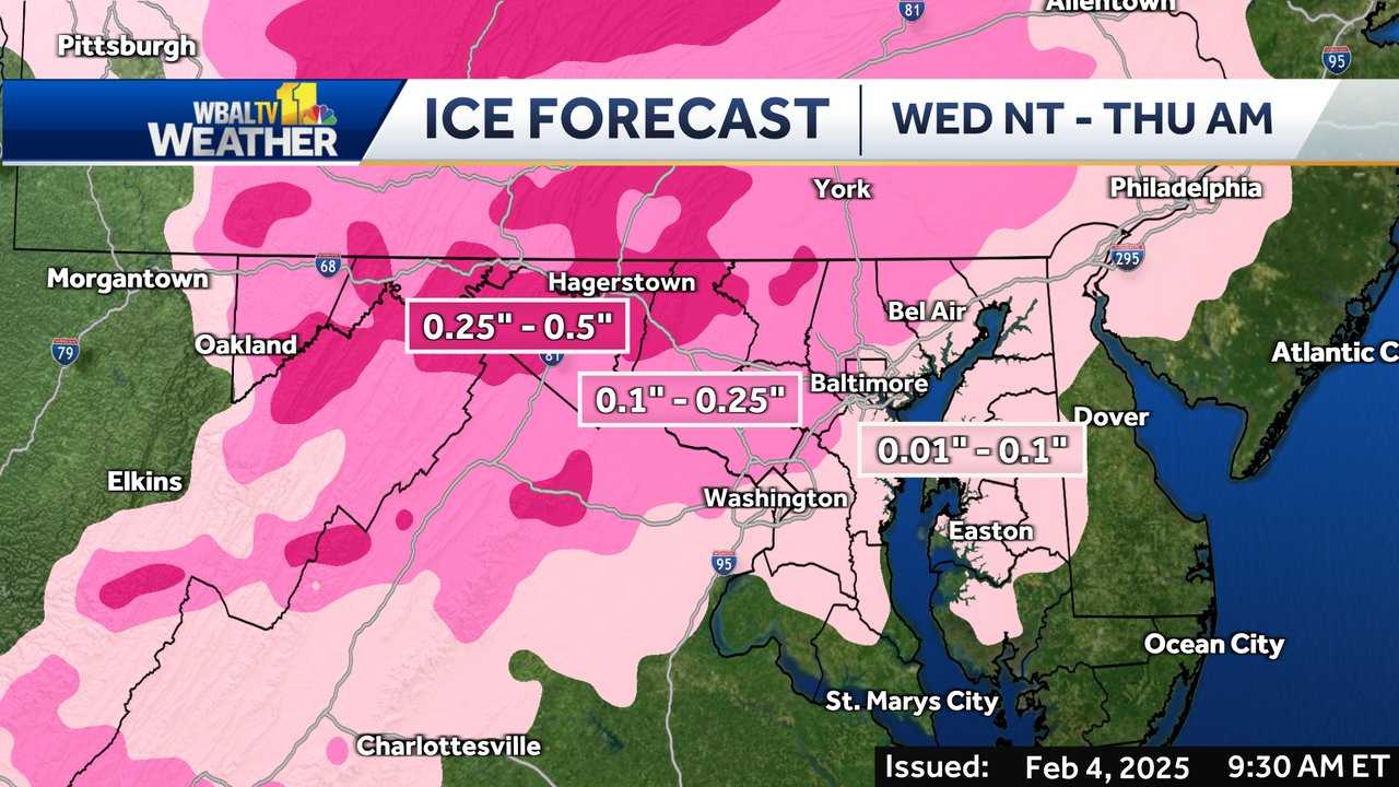  Icy start to Thursday possible across parts of Maryland 