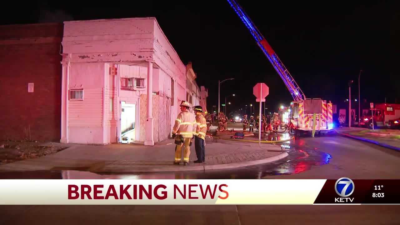  Crews battle building fire in Omaha early Sunday morning 