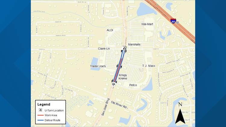  San Jose Boulevard lane closures could last 3 months for water main replacement, JEA officials say 