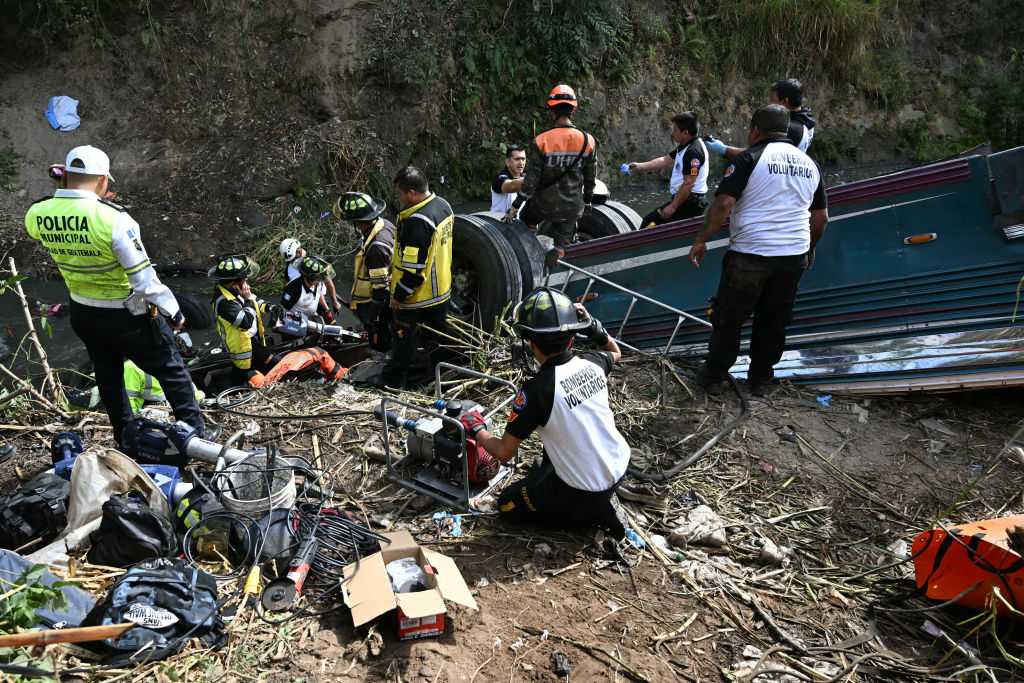  At least 40 are dead after a bus plunged off a bridge in Guatemala 