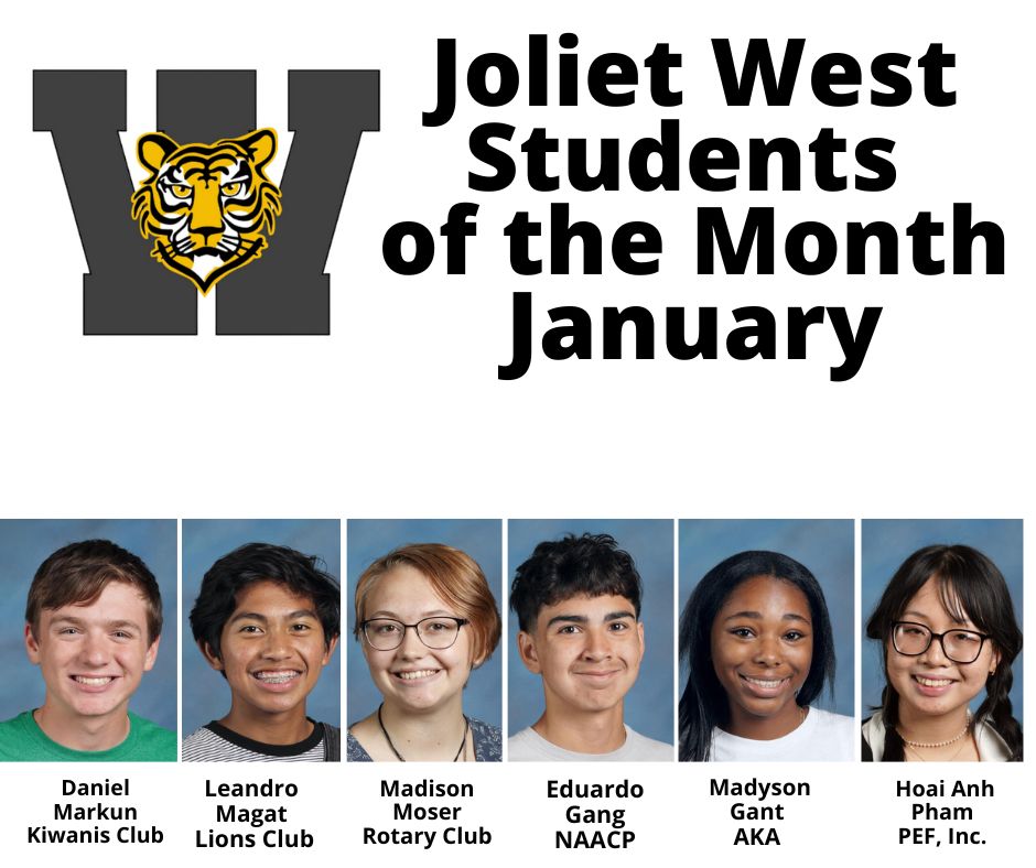  Joliet Central and Joliet West High School Students of the Month January 2025 