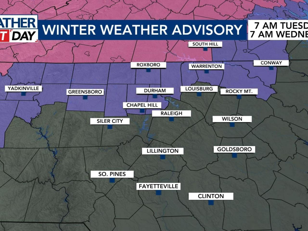  Cold rain, icy conditions possible: WRAL Weather Alert Days for Tuesday and Wednesday 