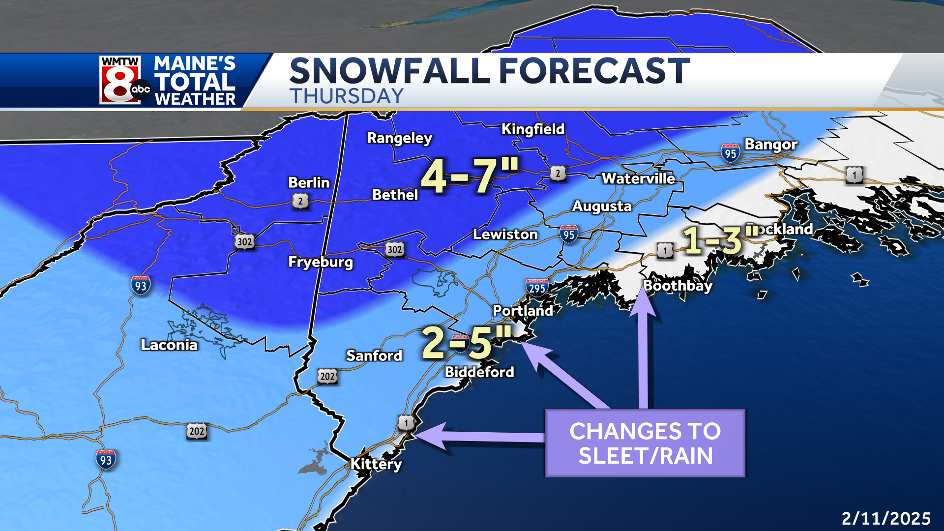  Two snowstorms on tap for Maine this week; Here's when first arrives 