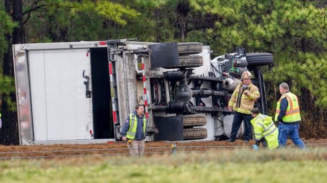  Box truck overturns on US 70 in Johnston County 