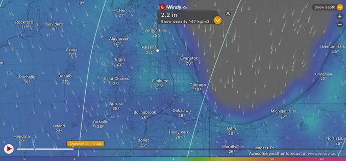  Fine-Tuned Snowfall Forecast for Arlington Heights Area: Snowfall Total 2.0″ to 3.5″ 