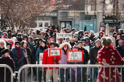  Downtown rally pushes back on Trump’s early second-term actions 