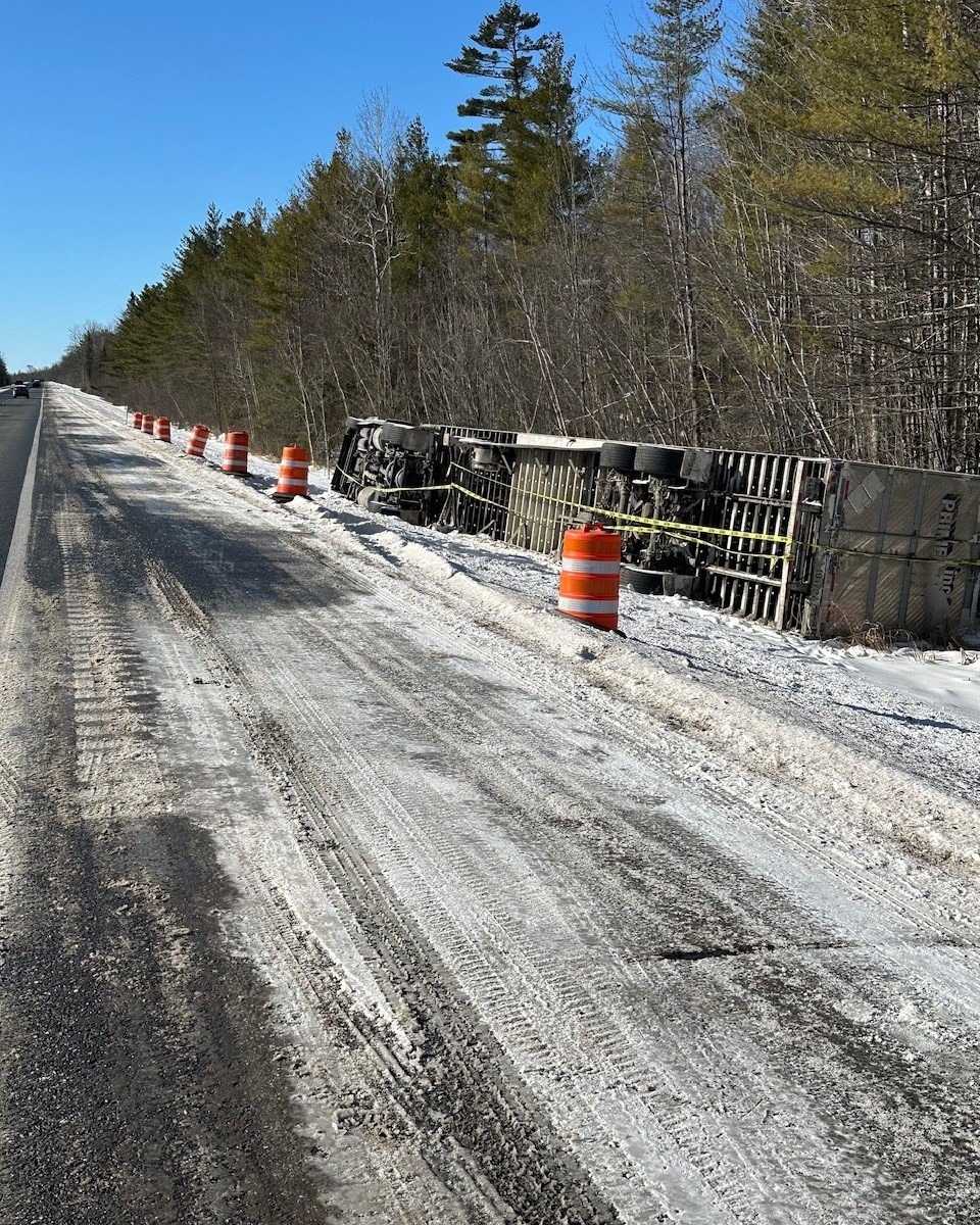  No need to report it: Crashed truck won't be removed from Maine highway for days 