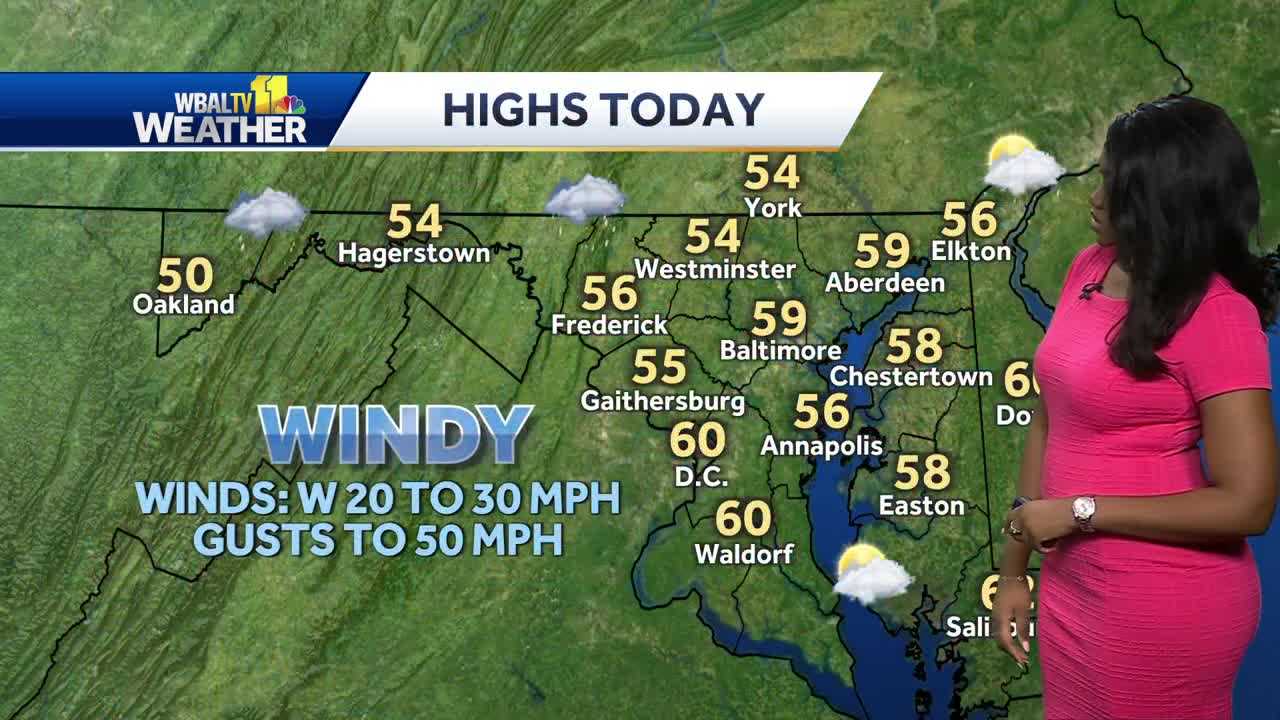  High wind warning today for most of Maryland 