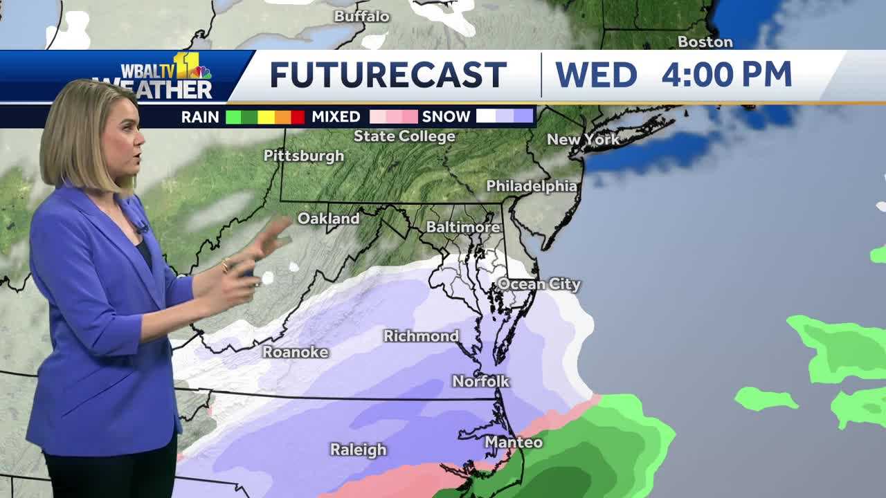  If this data trend keeps, light snow this week in Maryland 