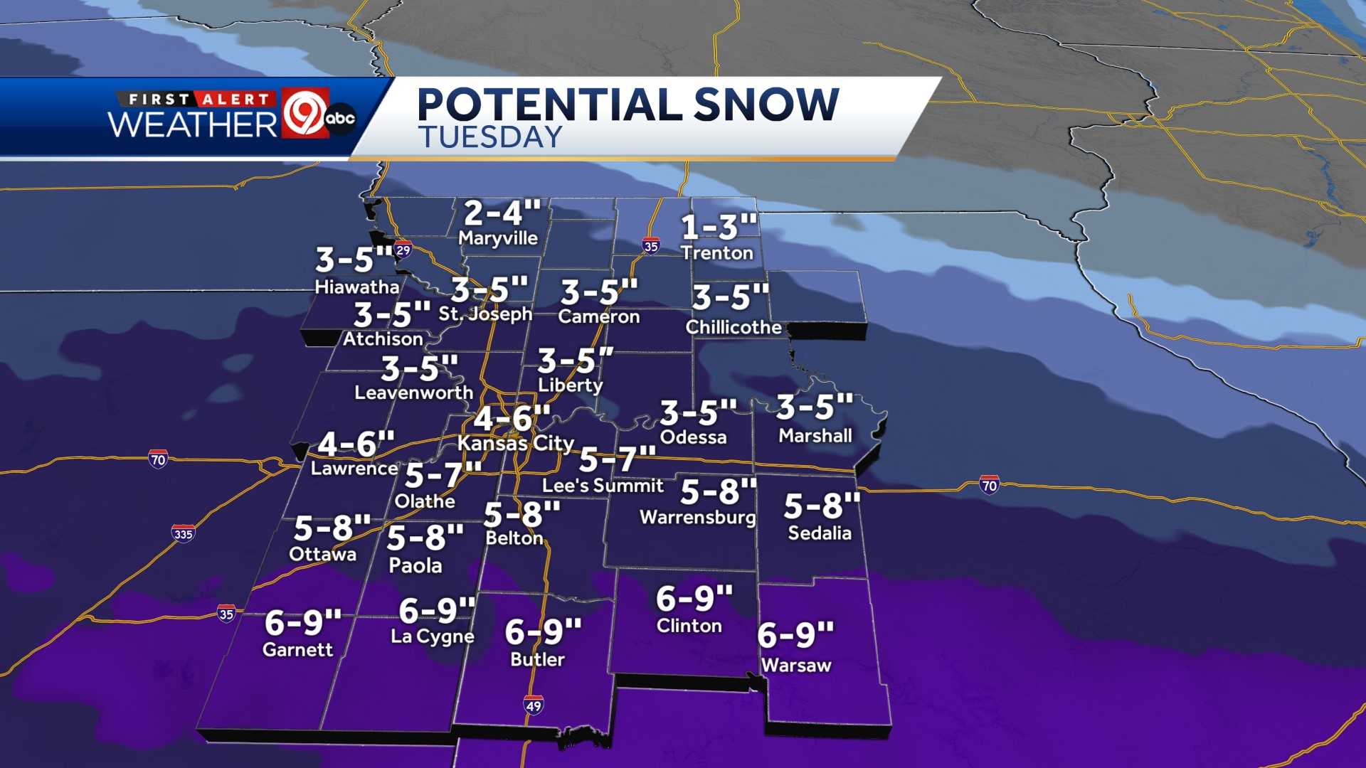  WEATHER BLOG: Monday kicks off with light snow before impactful snowfall Tuesday 