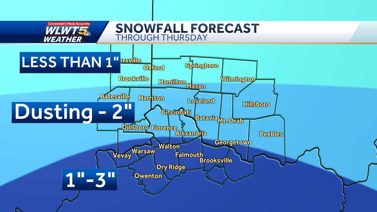  Watching Wednesday snow: Kentucky to see 1-2