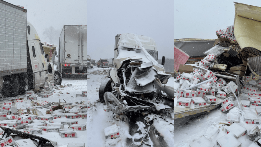  Semi-truck carrying eggs crashes on Will Rogers Turnpike 