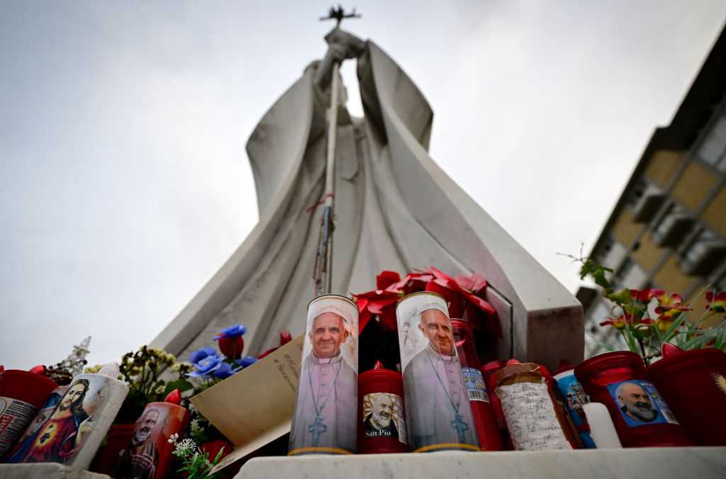  Pope is sitting up out of bed at hospital as he recovers from pneumonia 