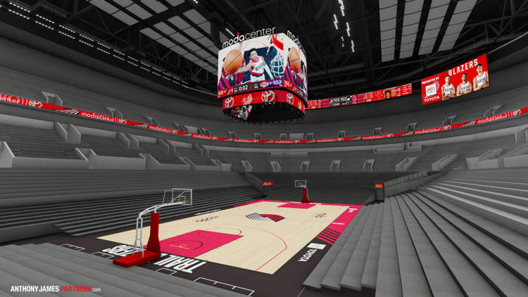  Blazers unveil enhanced new LED videoboards for next season at Moda Center 