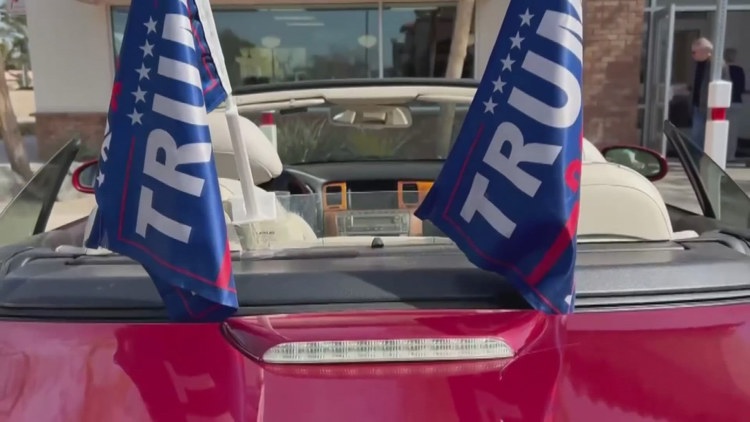  She was seen waving a Trump flag in traffic in Surprise. She ended up being thrown to the ground by police. 