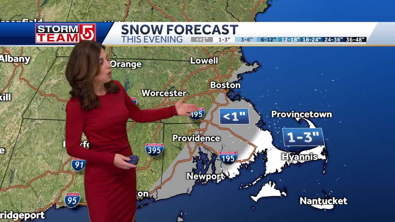  Coastal storm bringing some snow tonight as it brushes past southern Mass. 