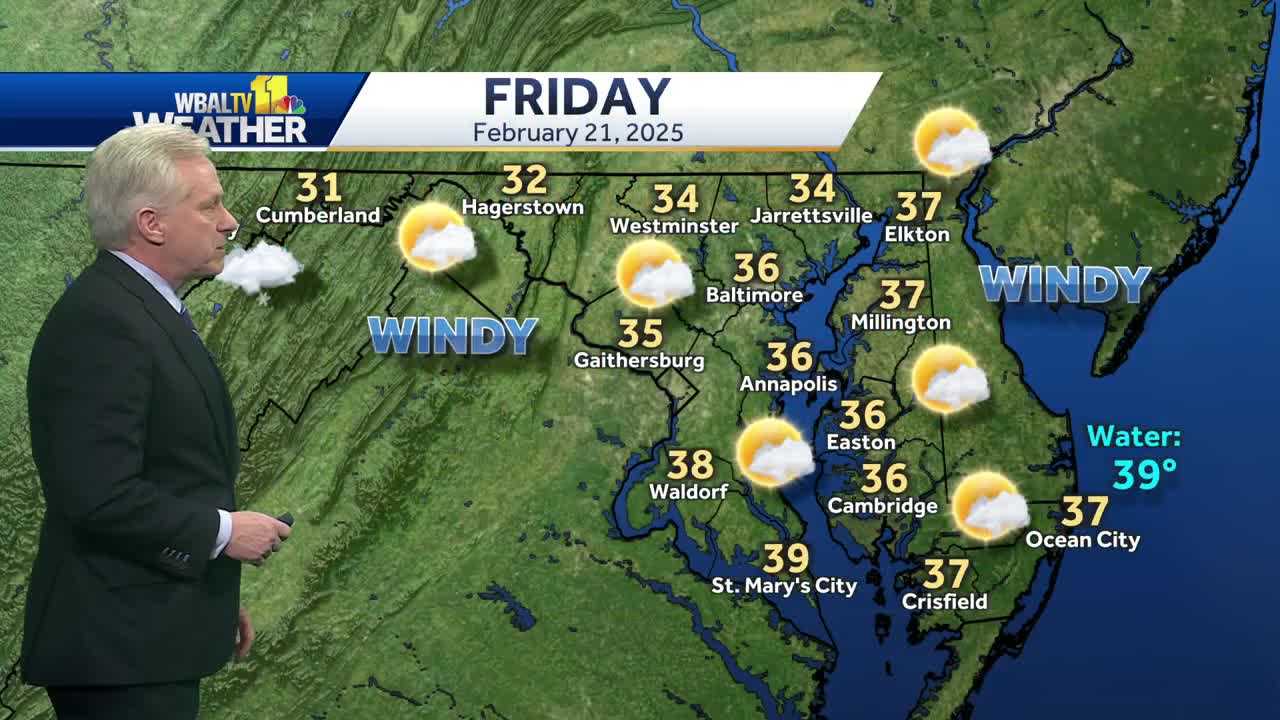   
																Temps hover in mid-30s, sunny skies return Friday 
															 