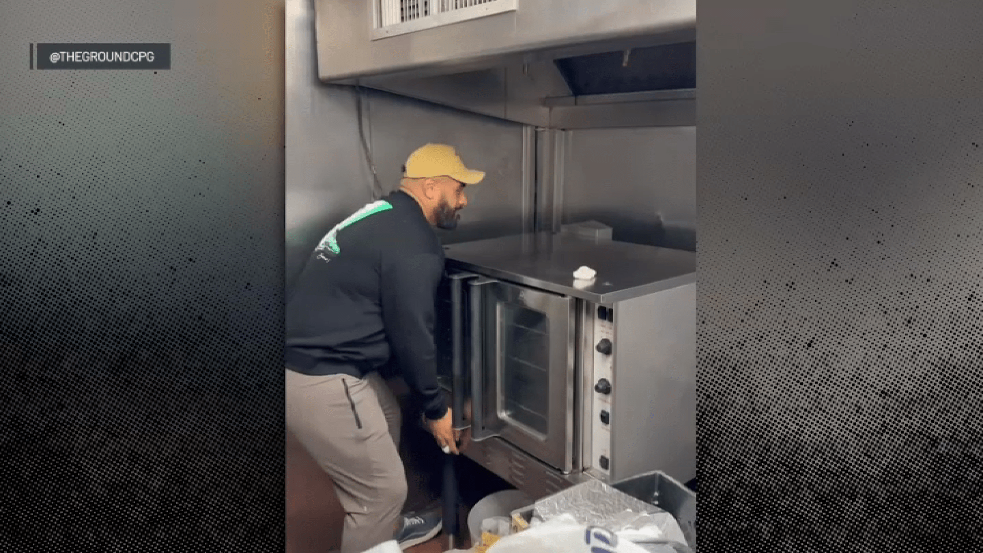  Jordan Mailata tackles a new task — helping a coffee shop move a massive oven 