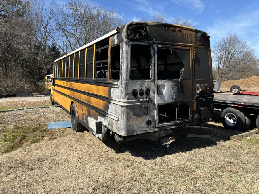  Car crashes into school bus; bus catches fire with students on board 