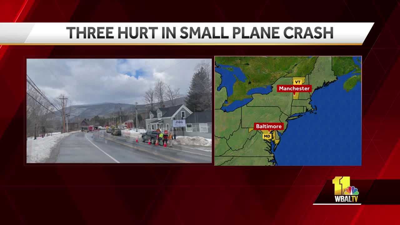  3 injured in flight from Maryland after plane crashes in Vermont 