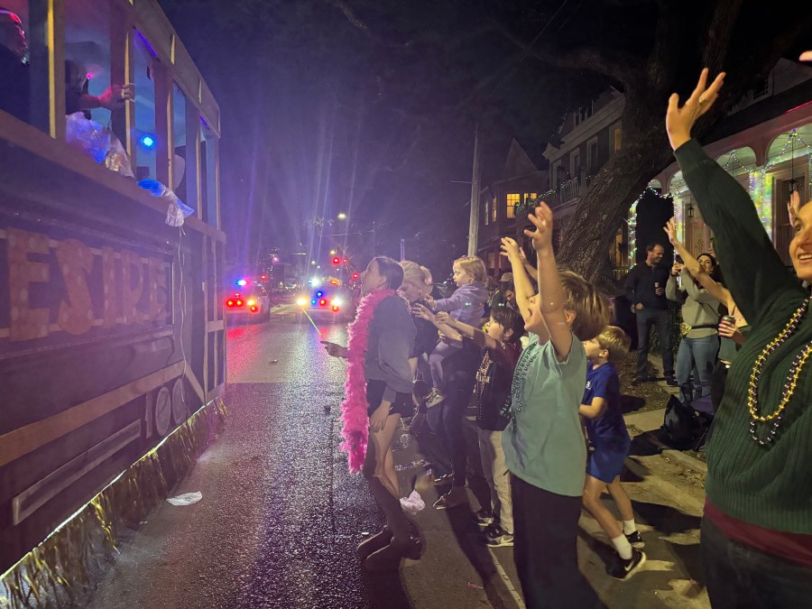  Parade-goers react to the krewes of Druids and Alla 