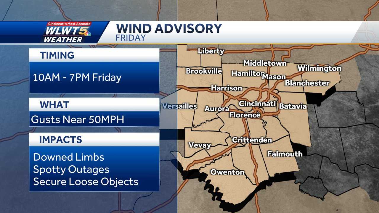  Windy Advisory: Gusts near 50 mph could cause spotty outages Friday 