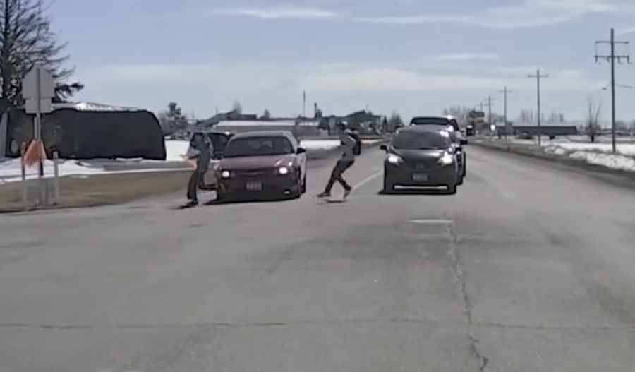  CAUGHT ON CAMERA: Rexburg police issue reminder after pedestrians are nearly hit by car 