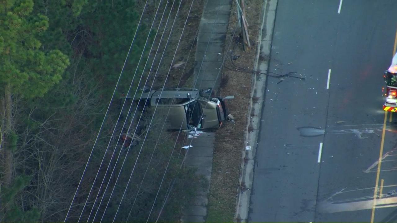  Truck overturns on Globe Road near Brier Creek, damaging powerlines  