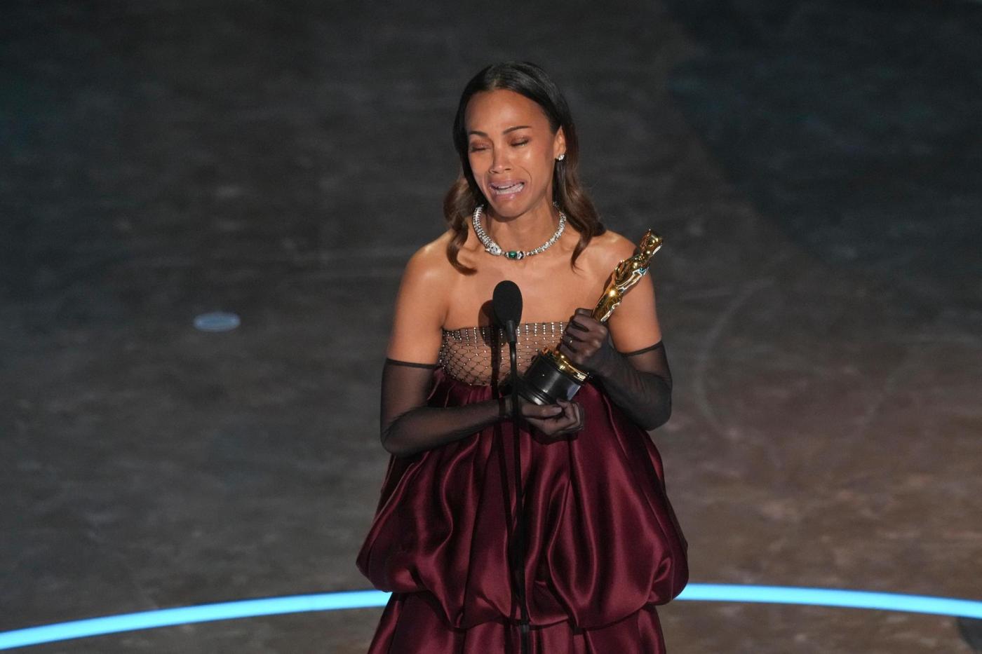  Key Oscar moments, from Zoe Saldaña’s emotional win and ‘Oz’ opening to Kieran Culkin’s baby wish 