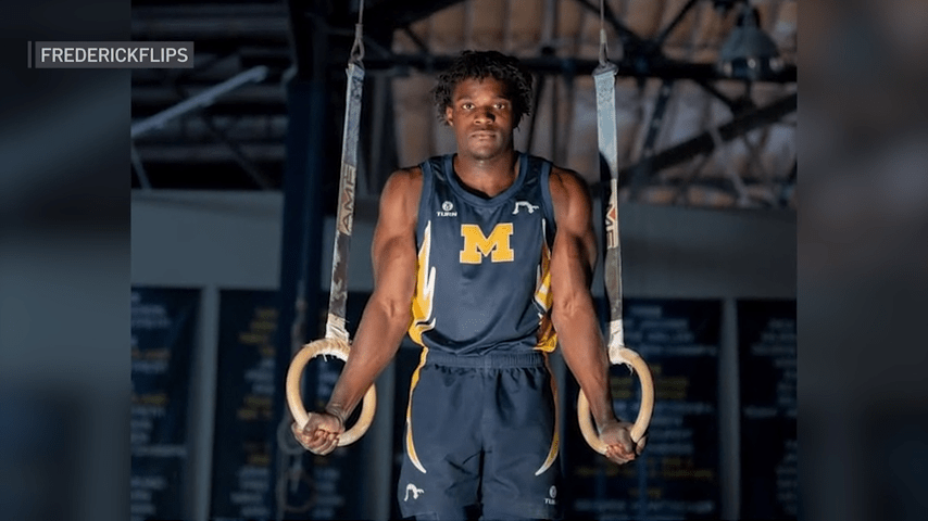   
																Frederick Richard hopes his uniform design can change the face of men's gymnastics 
															 