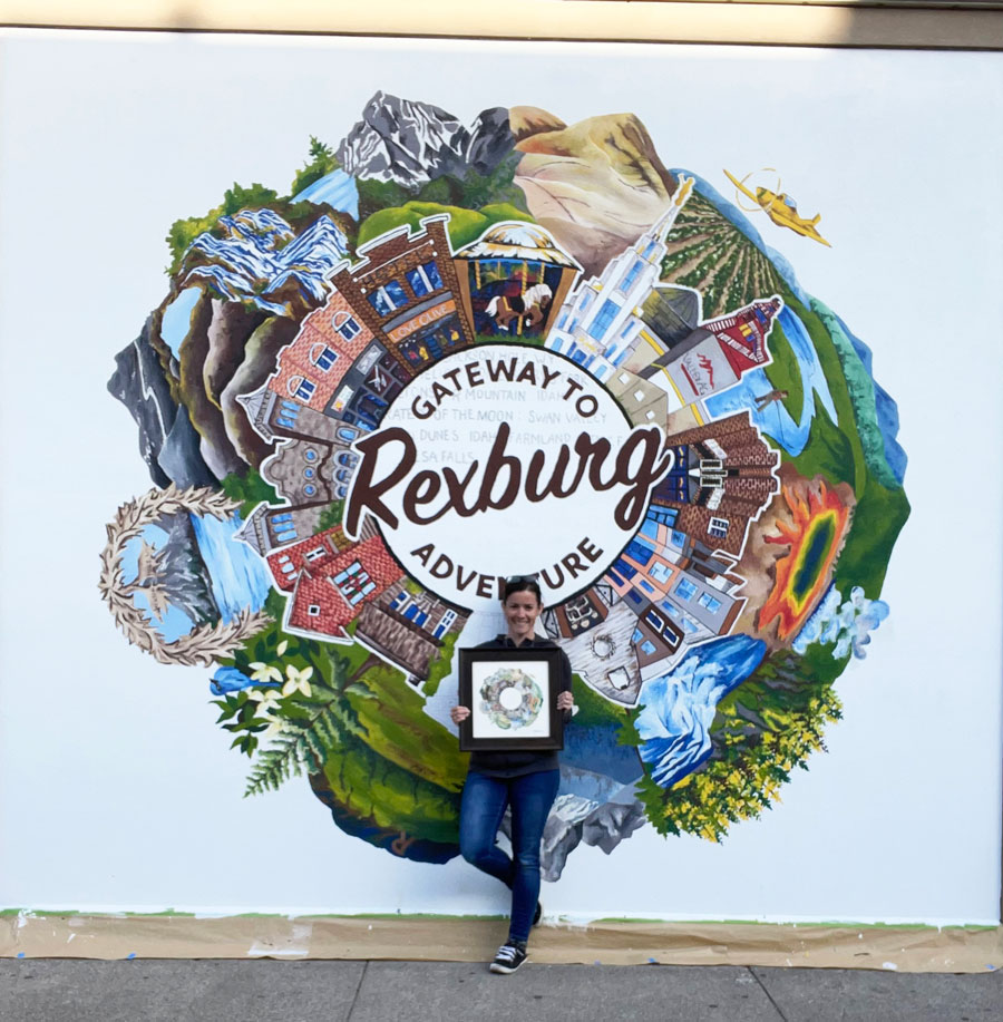  Unlikely artist wins mural contest, paints local landmarks in downtown Rexburg 